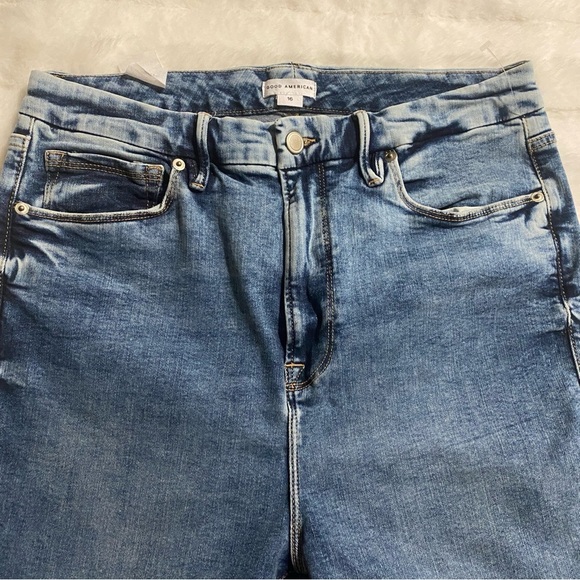 NWT Good American Good Waist Crop High Waist Raw Hem Stretch Jeans 16 - Picture 4 of 14